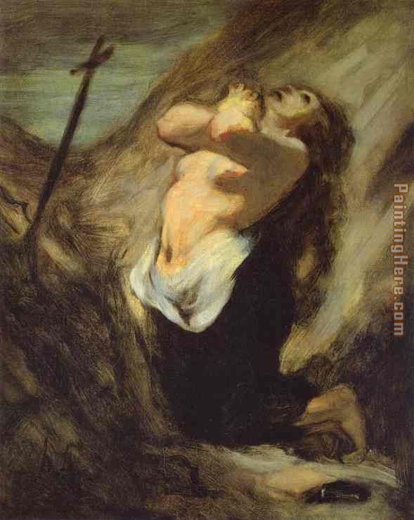 Mary Magdalene in the Desert Honore Daumier painting - Unknown Artist Mary Magdalene in the Desert Honore Daumier art painting